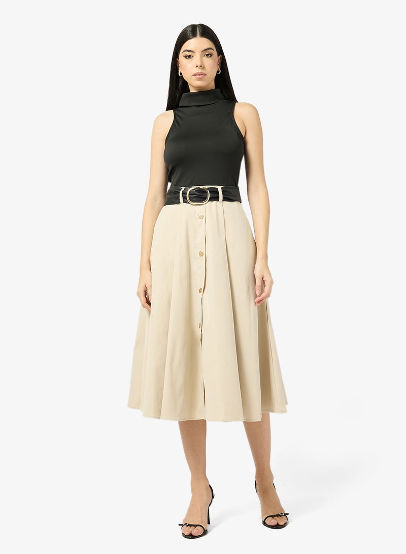 ELLA Colorblock A-line Dress - Image 1